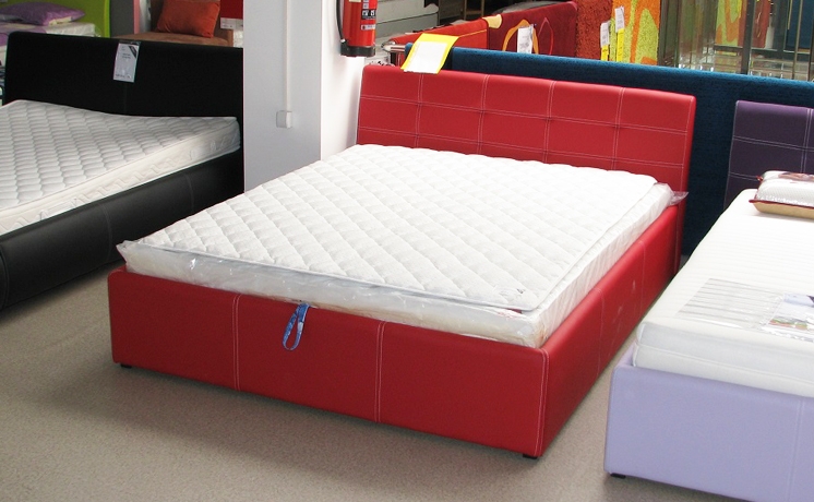 مال شارب قلادة  TIN U2S2 tapecirani krevet sa sandukom i metalnom podiznom podnicom GRA -  Eurodom namještaj